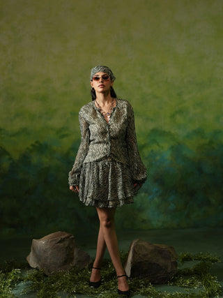 ALLIE (Dark Green 2 piece Top and Skirt Set)