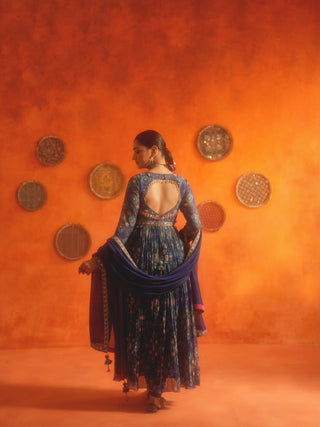 ADRIKA (Blue Anarkali Set)