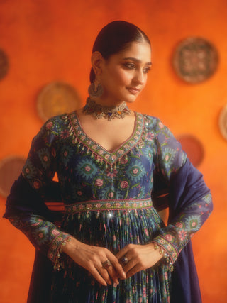 ADRIKA (Blue Anarkali Set)