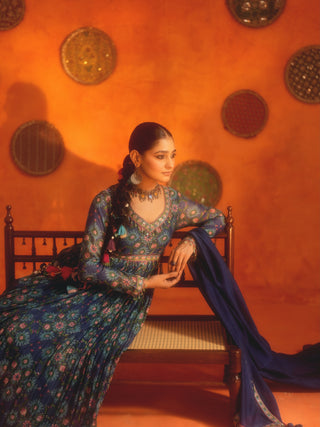 ADRIKA (Blue Anarkali Set)