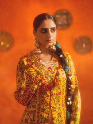 BHAIRAVI (Yellow Open Short Anarkali 2 Piece Set)