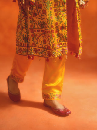 BHAIRAVI (Yellow Open Short Anarkali 2 Piece Set)