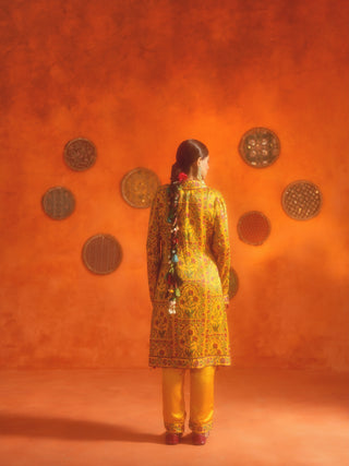 BHAIRAVI (Yellow Open Short Anarkali 2 Piece Set)