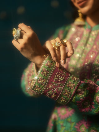 MENAKA (Green Short Anarkali with Salwar)