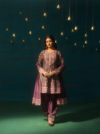 URVASHI (Plum Short Anarkali with Salwar)