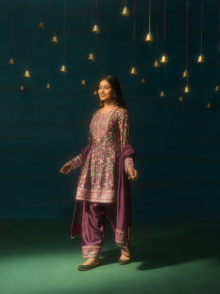 URVASHI (Plum Short Anarkali with Salwar)