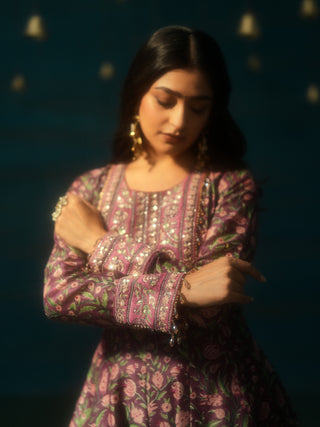 URVASHI (Plum Short Anarkali with Salwar)
