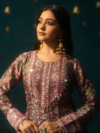 URVASHI (Plum Short Anarkali with Salwar)