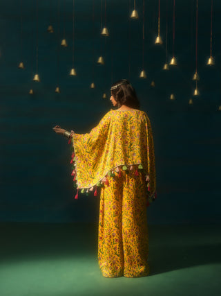 DIVYANGI (Yellow 3 Piece Set with Cape)