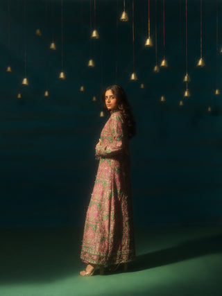 RUHIKA (Pink Jacket with Dress Set)