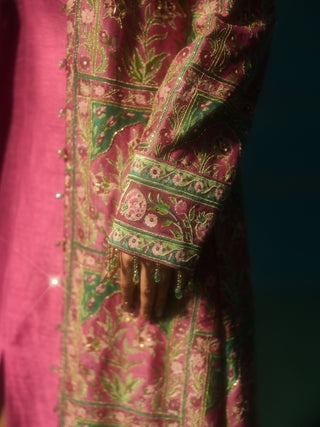 RUHIKA (Pink Jacket with Dress Set)