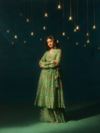 KALAVATI (Green Angrakha Sharara Set)