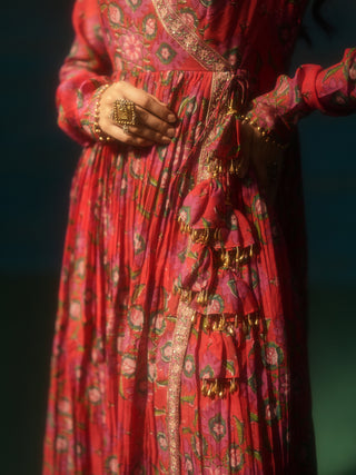 TARINI (Red Angrakha Sharara Set)