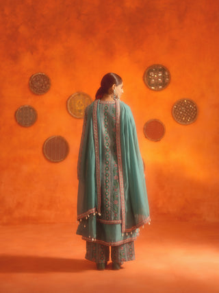 ROHINI (Turquoise Straight Suit Set)