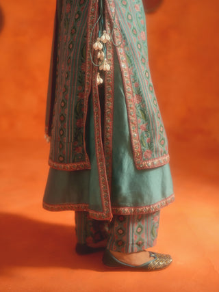 ROHINI (Turquoise Straight Suit Set)