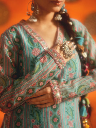 ROHINI (Turquoise Straight Suit Set)