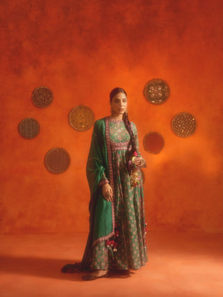 ANJANA (Green Anarkali Set)