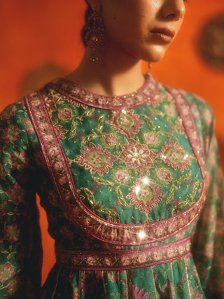 ANJANA (Green Anarkali Set)