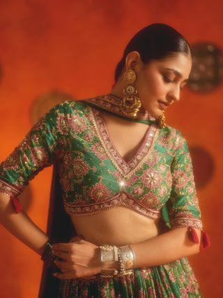 GULZAR (Green Lehenga Set)