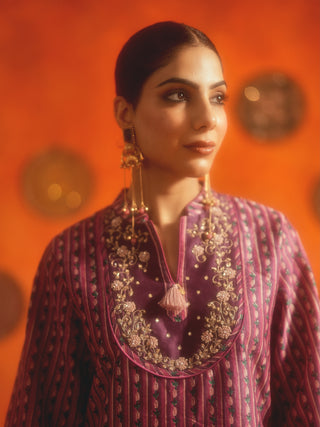 VEENA (Plum 2 Piece Set)