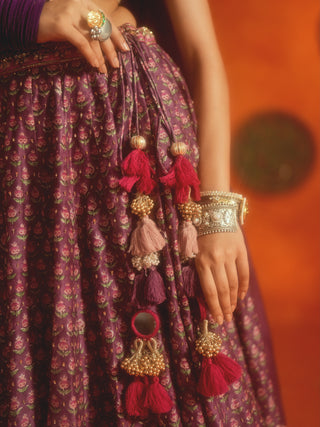 SARAH (Plum Kali Lehenga Set)