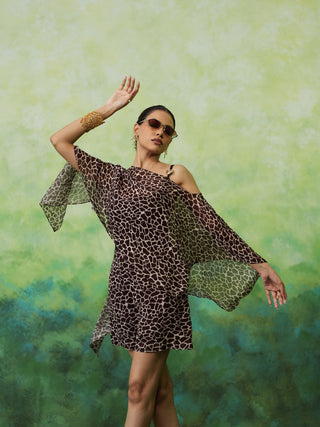 MILEY (Brown 2 piece Cape and Skirt Set)