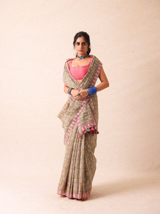 Divya Pistachio Saree