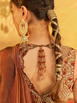 Gopi Light Golden Brown Saree with Blouse