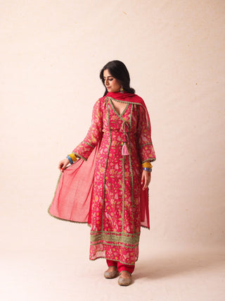 Jahanvi Pink Angrakha