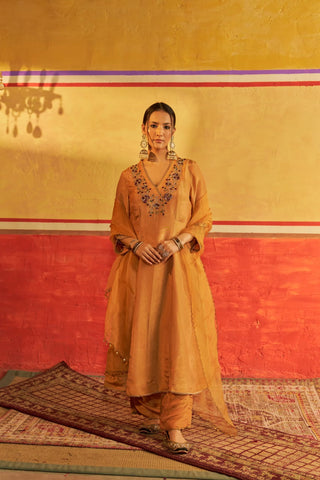 Meera Golden Kurta Set with Dupatta