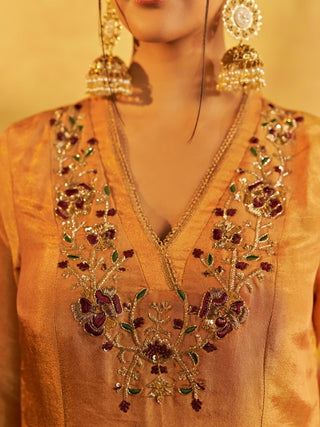 Meera Golden Kurta Set with Dupatta