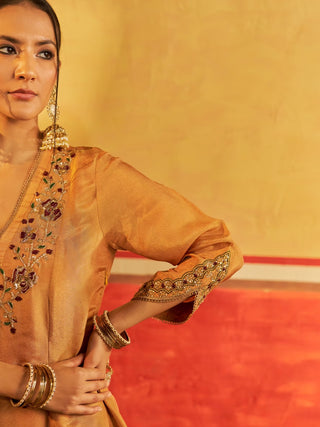 Meera Golden Kurta Set with Dupatta