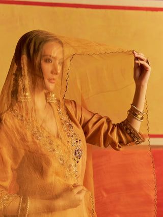 Meera Golden Kurta Set with Dupatta