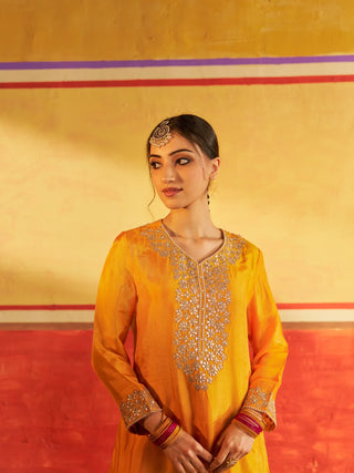Miraas Yellow Kurta Suit with Dupatta