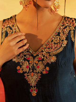 Saaz Navy Blue Sharara with Dupatta