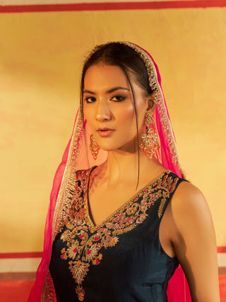 Saaz Navy Blue Sharara with Dupatta