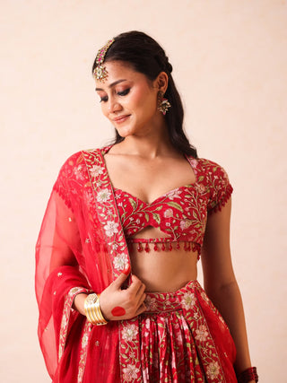 Shashi Red Lehenga