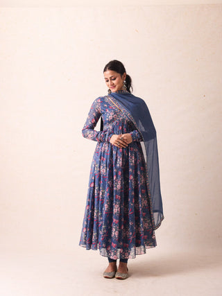 Shloka Blue Anarkali