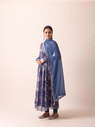 Shloka Blue Anarkali
