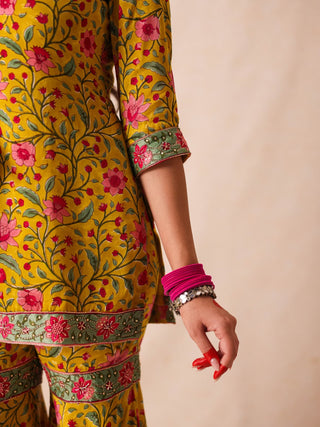 Simar Yellow Sharara Set