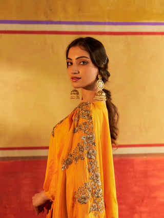 Sitara Yellow Kaftan Set