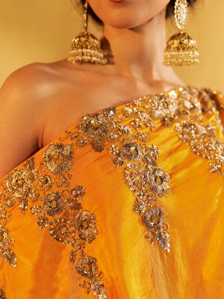 Sitara Yellow Kaftan Set