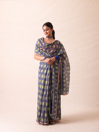 Tanya Blue Saree